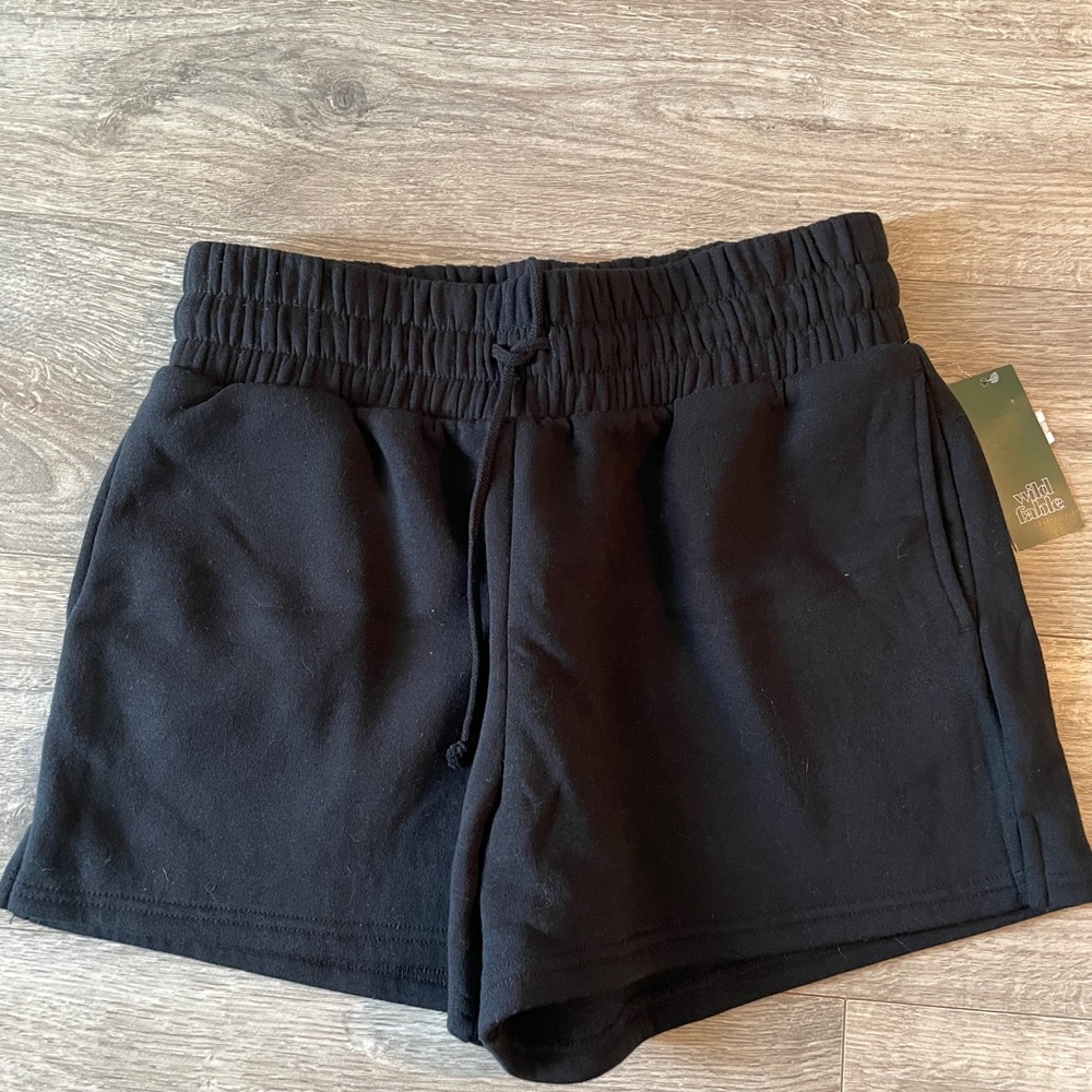 NWT Wild Fable Cozy Fleece Black Shorts